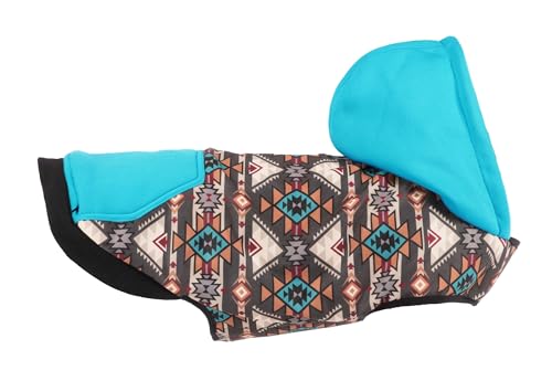 Hooey Legendärer Hunde-Kapuzenpullover aus Jersey-Fleece im Wickelstil mit verstellbaren Trägern, Leinenanschlüssen und versteckter Reißverschlusstasche, Beluga Monterey, Größe M von HOOey