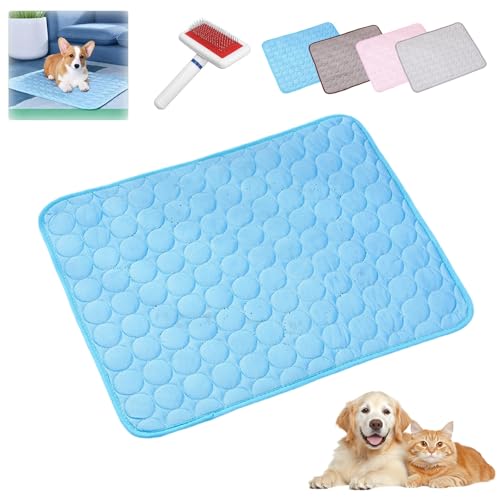 HOPASRISEE Emmalove - Cooling Mat for Dogs, Self-Cooling Dog Mat, Cool Dog Blanket, Cooling Mat for Pets, Gel Pad for Dogs and Cats in Hot Summer(Blue,L) von HOPASRISEE