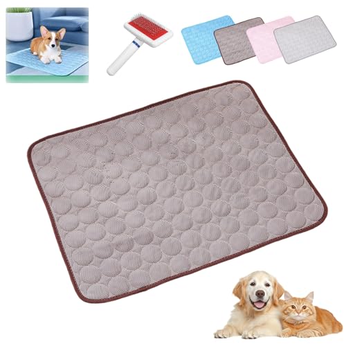 HOPASRISEE Emmalove - Cooling Mat for Dogs, Self-Cooling Dog Mat, Cool Dog Blanket, Cooling Mat for Pets, Gel Pad for Dogs and Cats in Hot Summer(Brown,L) von HOPASRISEE