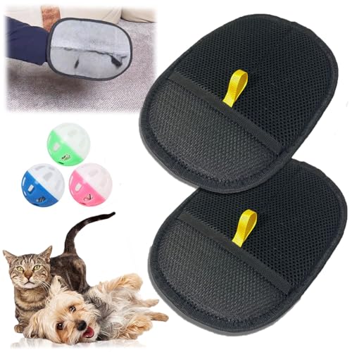 HOPASRISEE Pawlush Pro Handschuh, Petlova Sweep Handschuh, elektrostatischer Tierhaarentferner-Handschuh, doppelseitig, wiederverwendbar, doppelseitig, Fellpflege-Handschuhe (2 Stück) von HOPASRISEE