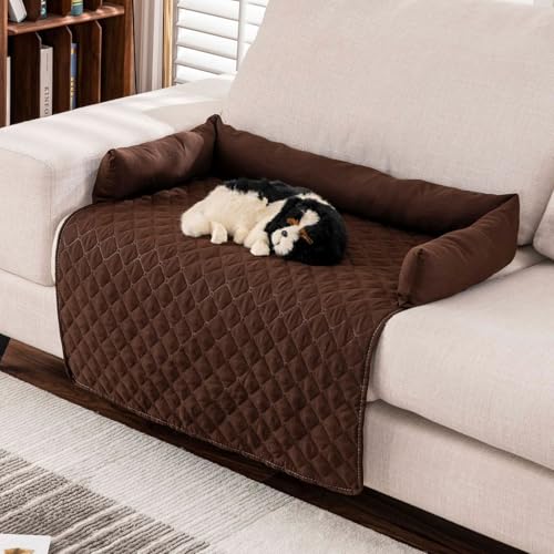 HOPASRISEE Pelzbarn KüHlendes Sofabett, KüHldecke Hund SelbstküHlend, Vier Jahreszeiten Universal KüHlpad Aus Eisseide füR Katzen und Hunde Aller GrößEn, Maschinenwaschbar(Kaffee,90 * 90) von HOPASRISEE