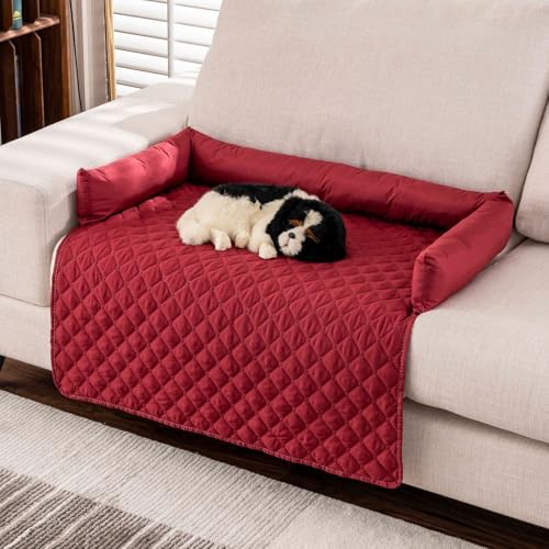 HOPASRISEE Pelzbarn KüHlendes Sofabett, KüHldecke Hund SelbstküHlend, Vier Jahreszeiten Universal KüHlpad Aus Eisseide füR Katzen und Hunde Aller GrößEn, Maschinenwaschbar(Rot,90 * 120) von HOPASRISEE