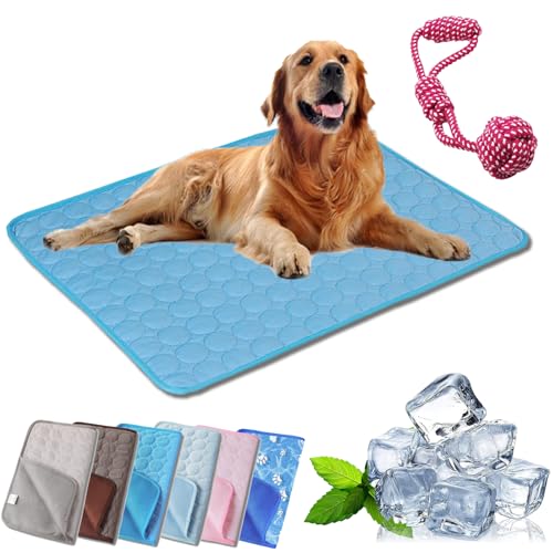 HOPASRISEE Tierliebling Hundekuhlmatte, Eisseide Cooling Mat Hundekühlmatte, Comfortable Summer Cool Pads Pet Mat Outdoor for Dogs & Cats, Ideal for Indoor Outdoor Use (1PC-A,XL-70 * 100CM) von HOPASRISEE