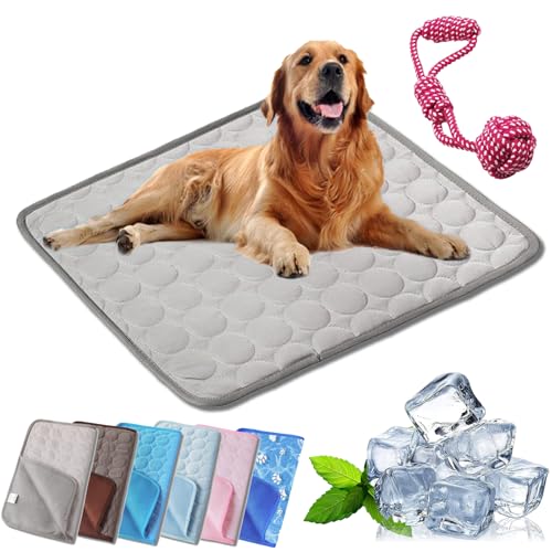 HOPASRISEE Tierliebling Hundekuhlmatte, Eisseide Cooling Mat Hundekühlmatte, Comfortable Summer Cool Pads Pet Mat Outdoor for Dogs & Cats, Ideal for Indoor Outdoor Use (1PC-E,L-55 * 70CM) von HOPASRISEE