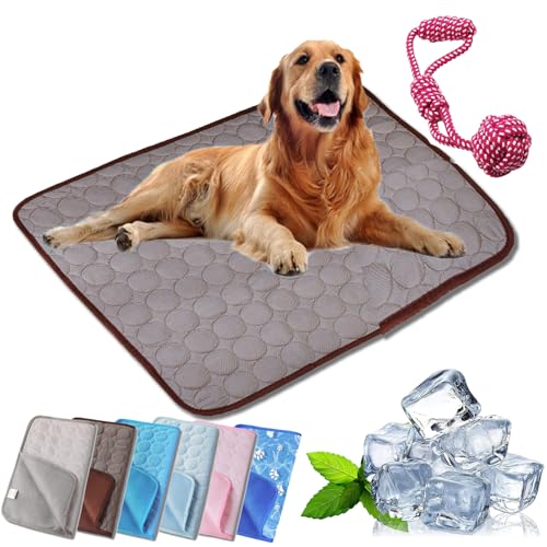 HOPASRISEE Tierliebling Hundekuhlmatte, Eisseide Cooling Mat Hundekühlmatte, Comfortable Summer Cool Pads Pet Mat Outdoor for Dogs & Cats, Ideal for Indoor Outdoor Use (1PC-F,M-50 * 62CM) von HOPASRISEE