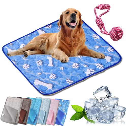 HOPASRISEE Tierliebling Hundekuhlmatte, Eisseide Cooling Mat Hundekühlmatte, Comfortable Summer Cool Pads Pet Mat Outdoor for Dogs & Cats, Ideal for Indoor Outdoor Use (1PC-G,L-55 * 70CM) von HOPASRISEE