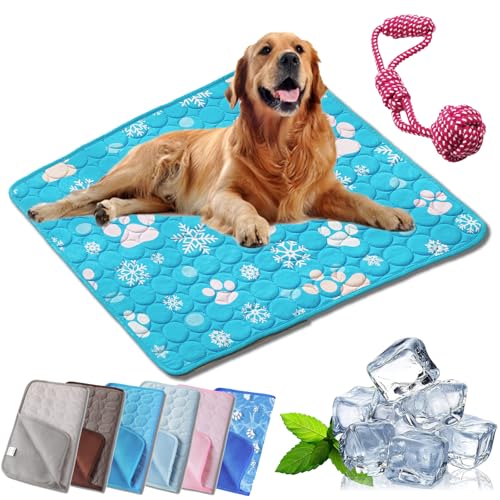 HOPASRISEE Tierliebling Hundekuhlmatte, Eisseide Cooling Mat Hundekühlmatte, Comfortable Summer Cool Pads Pet Mat Outdoor for Dogs & Cats, Ideal for Indoor Outdoor Use (1PC-H,L-55 * 70CM) von HOPASRISEE