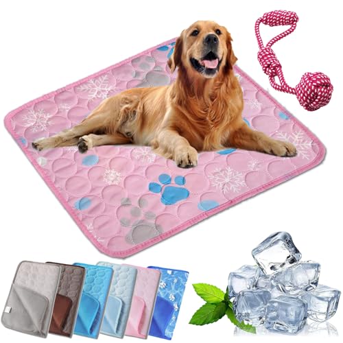 HOPASRISEE Tierliebling Hundekuhlmatte, Eisseide Cooling Mat Hundekühlmatte, Comfortable Summer Cool Pads Pet Mat Outdoor for Dogs & Cats, Ideal for Indoor Outdoor Use (1PC-I,XL-70 * 100CM) von HOPASRISEE