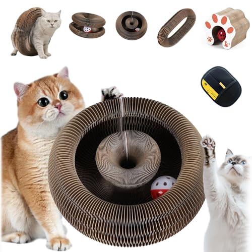 Katzenwirbel Katzenliebling, Katzen Wirbel Katzenliebling mit Ball, Kratzkokon, Advanced Pet Cat Scratch Board, Lindert Katzenstress, Geeignet füR Den Innen und AußEnbereich(A,3 Stück) von HOPASRISEE