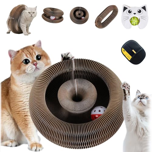 Katzenwirbel Katzenliebling, Katzen Wirbel Katzenliebling mit Ball, Kratzkokon, Advanced Pet Cat Scratch Board, Lindert Katzenstress, Geeignet füR Den Innen und AußEnbereich(B,3 Stück) von HOPASRISEE