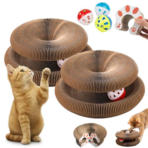 KratzKokon, Tragbare Pet Cat Scratch Board, Katzenwirbel Katzenliebling, Magic Organ Katzen Kratzbretter Mit Ball, Zur Linderung Von Katzenangst, Für Den Drinnen Und Draußen (A-2PC) von HOPASRISEE