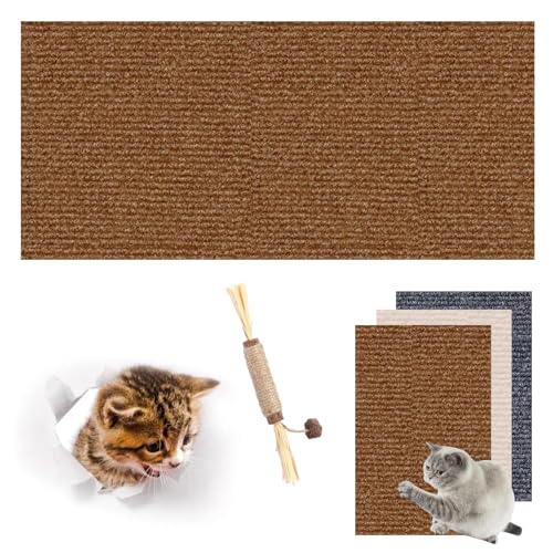 Kratzmatte Selbstklebend, Katzen Kratzmatte Selbstklebend, Kratzmatten FüR Katzen, DIY Climbing Cat Scratcher, Kratzpads FüR Katzen, KratzmöGlichkeiten FüR Katzen (15.75 * 40 in,Braun) von HOPASRISEE