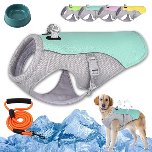 Monelia Kühlweste - Der Hitzeschutz Für Deinen Hund, Atmungsaktive Kühljacke Für Den Sommer UV-Schutz Hunde Kühlweste, Verstellbar Verstellbar Für Kleine Mittlere Und Große (Blau,M) von HOPASRISEE