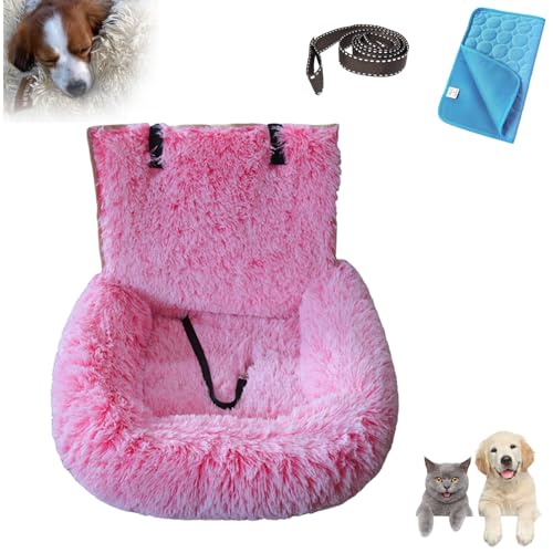Pelsbarn Autositz, Pelzbarn Autositz Hund mit Sicherheitsgurt, Pelsbarn-Betten Hund Auto füR Kleine, MittelgroßE und GroßE Hunde, Kann Zerlegt und In Der Maschine Gewaschen Werden(C,L(110 * 60CM)) von HOPASRISEE