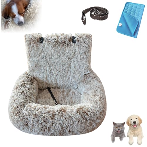 Pelsbarn Autositz, Pelzbarn Autositz Hund mit Sicherheitsgurt, Pelsbarn-Betten Hund Auto füR Kleine, MittelgroßE und GroßE Hunde, Kann Zerlegt und In Der Maschine Gewaschen Werden(F,M(72 * 60CM)) von HOPASRISEE