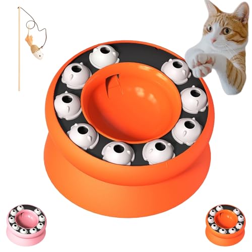 Schnurrnapf Anti-Schling-Napf für Gesunde Futtergewohnheiten, Anti Schling Napf Katze, Intelligenzspielzeug füR Katzen, Vierpfotenmarkt Whiskerbowl, FöRdert Langsames Essen/Gewichtsverlust(Orange) von HOPASRISEE