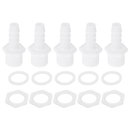 HOPESPANNER Kunststoff-Schlauchstutzen 25/64" Schlauch-ID G1/2 Männlicher Schlauchstutzen PP 1 Set von HOPESPANNER