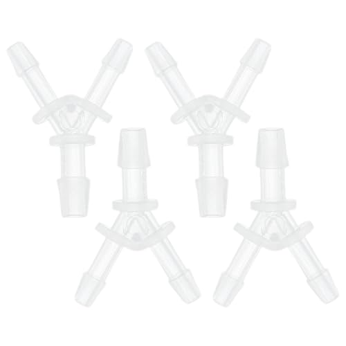 HOPESPANNER Kunststoff-Schlauchstutzen 3/32" x 1/8" x 3/32" Y-förmiger Stutzenverbinder PP 4 Stück von HOPESPANNER