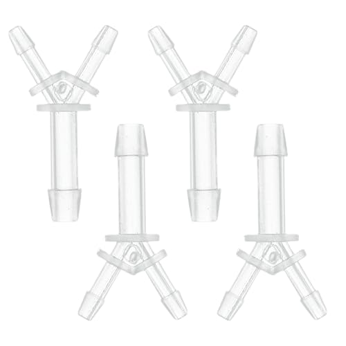 HOPESPANNER Kunststoff-Schlauchstutzen 3/32" x 5/32" x 3/32" Y-förmiger Stutzenverbinder PP 4 Stück von HOPESPANNER