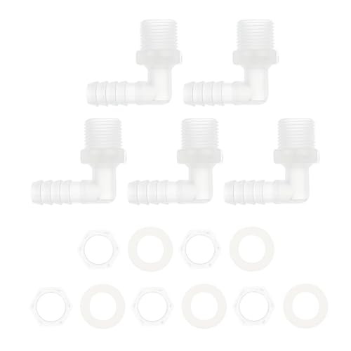 HOPESPANNER Kunststoff-Schlauchstutzen 5/16" Schlauch-ID G3/8 männlich NPT Ellbogen-Schlauchstutzen PP 1 Set von HOPESPANNER