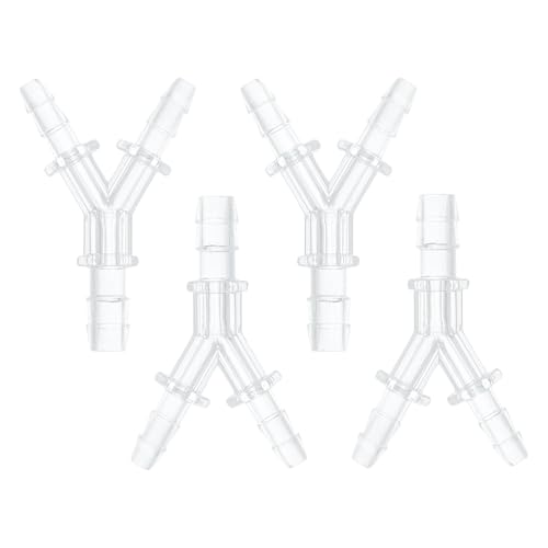 HOPESPANNER Kunststoff-Schlauchstutzen 5/32" x 15/64" x 5/32" Y-förmiger Stutzenverbinder PP 4 Stück von HOPESPANNER