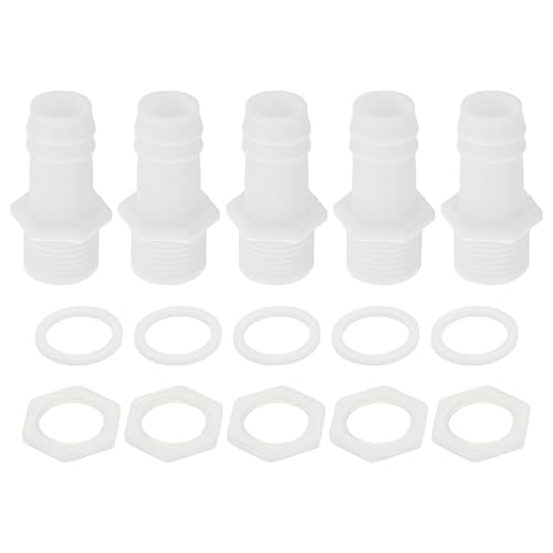 HOPESPANNER Kunststoff-Schlauchstutzen 5/8" Schlauch-ID G1/2 Männlicher Schlauchanschluss PP 1 Set von HOPESPANNER