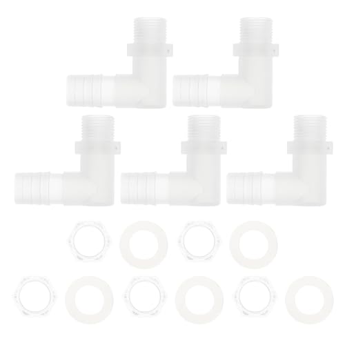 HOPESPANNER Kunststoff-Schlauchstutzen 9/16" Schlauch-ID G3/8 männlicher NPT-Winkelstutzen PP 1 Satz von HOPESPANNER
