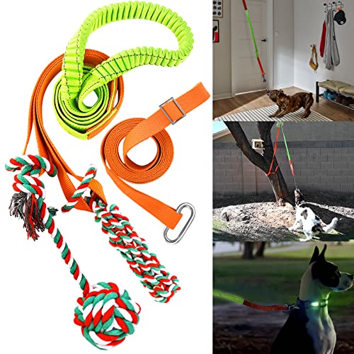 HOPET Hundespielzeug Bungee-Hängespielzeug für drinnen und draußen, interaktives Hundespielzeug, Seilspielzeug, Übungsseile mit 2 Kauspielzeug für kleine, mittelgroße bis große Hunde von HOPET