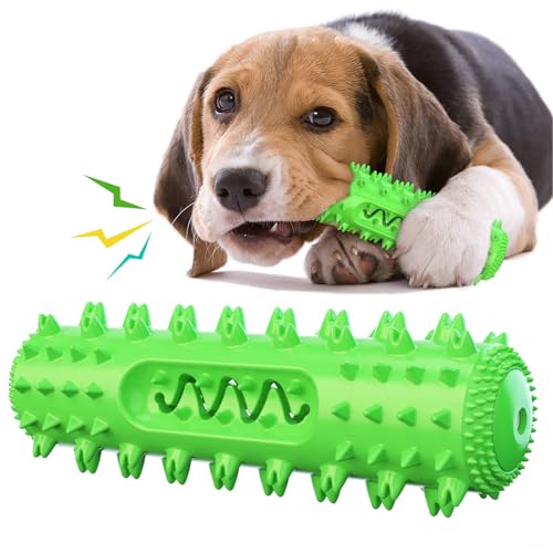 HOPEYHFM Hundespielzeug zur Zahnpflege, Cool Teething Stick 18,6 cm, Hunde Kauspielzeug mit Soundfunktion, Zahnpflegestift Thermoplastischem Gummi für Zahnreinigung, Haustiertraining, Spielen (Grün) von HOPEYHFM