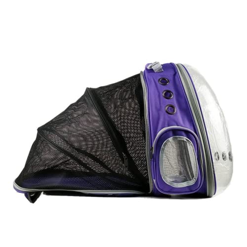 HOQUSA Katzentasche Ausgehen Einziehbarer Rucksack Atmungsaktiv und Erweiterbar Reisetasche Universal für Katzen und Hunde von HOQUSA