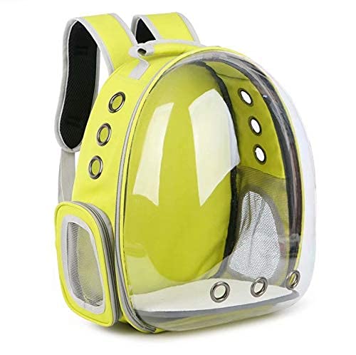 Honhan Transporttasche für Welpen, Hunde, Katzen, mit zwei seitlichen Belüftungslöchern, transparent (Gelb) von HOQUSA