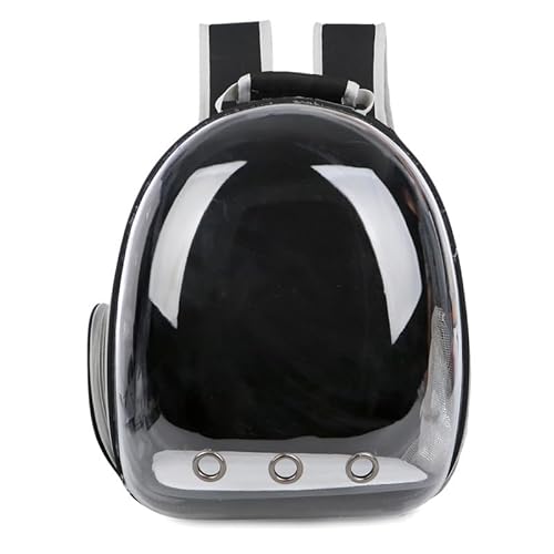Honhan Transporttasche für Welpen, Hunde, Katzen, mit zwei seitlichen Belüftungslöchern, transparent (schwarz) von HOQUSA