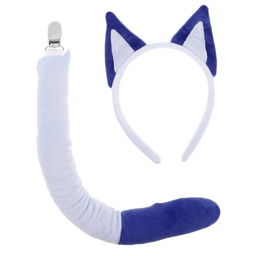 HORIALENCE 2 Stück Cartoon-tier-stirnband Welpenohren Erwachsener Hundeohren Und Hund Halloween-stirnband Hasenschwanz-cosplay Welpenkostüm Welpenohren Cosplay Sky-blue Stoff von HORIALENCE
