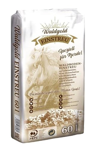 HORSEDREAM Waldgold | Waldboden-Einstreu | geruchsneutral | kostensparend | allergikerfreundlich (60 l) von HORSEDREAM