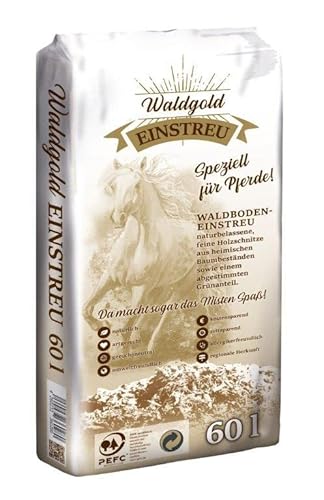 HORSEDREAM Waldgold | Waldboden-Einstreu | geruchsneutral | kostensparend | allergikerfreundlich (60 l) von HORSEDREAM