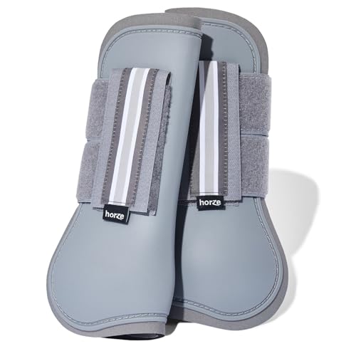 HORZE Pferde Gamaschen Adepto, 2er Set, Grau, XF HORZE Pferde Gamaschen Adepto, 2er Set, Grau, XF von HORZE
