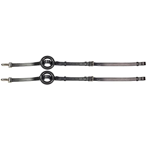 HORZE Lederausbinder mit Gumminoppen, Schwarz, C von HORZE