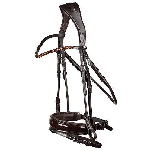 HORZE Pferde Trense Clermont anatomisch, Trensenzaum für Warmblut und Vollblut, Braun, XF HORZE Pferde Trense Clermont anatomisch, Trensenzaum für Warmblut und Vollblut, Braun, XF von HORZE