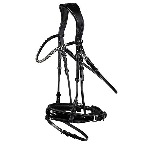 HORZE Pferde Trense Clermont anatomisch, Trensenzaum für Warmblut und Vollblut, Schwarz, F HORZE Pferde Trense Clermont anatomisch, Trensenzaum für Warmblut und Vollblut, Schwarz, F von HORZE