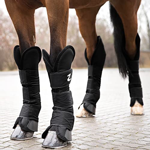HORZE Transportgamaschen Mit Klettverschluss, Gamaschen Für Höchste Sicherheit Beim Transport, 4 Stück, Verfügbar In 3 Größen: Pony, Vollblut, Warmblut, Schwarz, C HORZE Transportgamaschen Mit Klettverschluss, Gamaschen Für Höchste Sicherheit Beim Transport, 4 Stück, Verfügbar In 3 Größen: Pony, Vollblut, Warmblut, Schwarz, C von HORZE