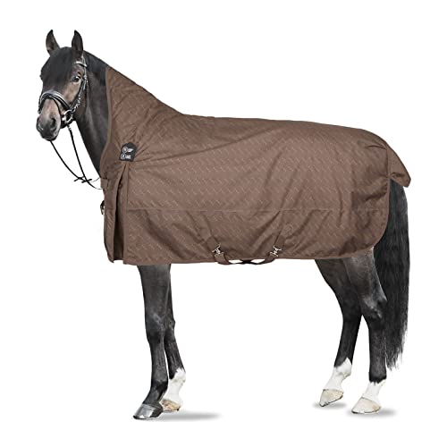 Horze Avalanche Pro Weidedecke mit Fleece, 1200D, leichtes/mittleres Gewicht, Regendecke, Pferdedecke,Wasserdicht Und Winddicht, Atmungsaktiv, Schweiflatz, Größe 75-165 cm, Blau, Braun, 140 Horze Avalanche Pro Weidedecke mit Fleece, 1200D, leichtes/mittleres Gewicht, Regendecke, Pferdedecke,Wasserdicht Und Winddicht, Atmungsaktiv, Schweiflatz, Größe 75-165 cm, Blau, Braun, 140 von HORZE
