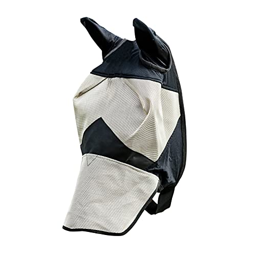 Horze Fliegenhaube für Pferde, Fliegenmaske mit Schutz für Nüstern und Ohren, UV Schutz, Braun, F Horze Fliegenhaube für Pferde, Fliegenmaske mit Schutz für Nüstern und Ohren, UV Schutz, Braun, F von HORZE