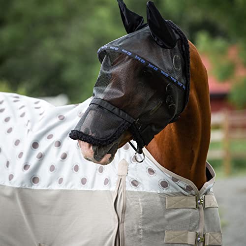 Horze Pferde Fliegenmaske, ausgestellte Fliegenhaube mit Ohren und Nüsternschutz, Schwarz, M Horze Pferde Fliegenmaske, ausgestellte Fliegenhaube mit Ohren und Nüsternschutz, Schwarz, M von HORZE