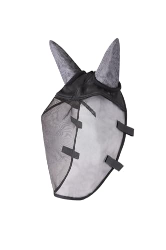 Horze Pferde Fliegenmaske für Trense, Fliegenhaube mit Ohren, Schwarz, L von HORZE
