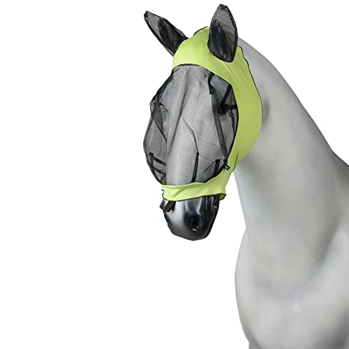 Horze Pferde Fliegenmaske mit Ohren, Stretch Fliegenhaube für Pferd und Pony, Grün, C von HORZE