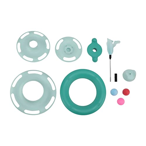 HOSEONFN Interaktives Katzen-Trainingsspielzeug für Katzen, 4 Ebenen Track Roller, Plattenspieler Ball mit Federstab, lustiges Spielen für Kätzchen (Grün) von HOSEONFN