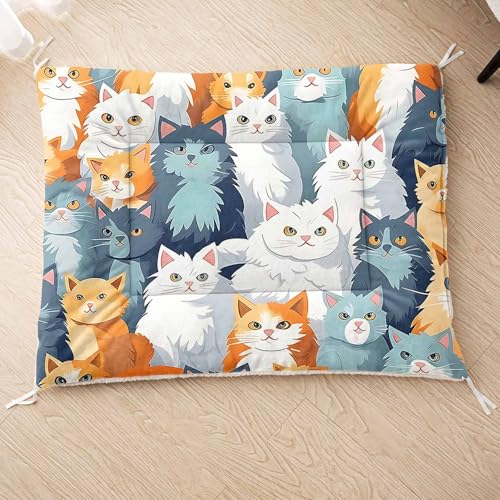 HOSIMA Hundebett, Haustiermatte Hundematte mit Cartoon-Aufdruck, Weiche Waschbare Katzenmatte, Unterseite aus Lammfell kann an Haustierbett Gebunden Werden (AB053 M) von HOSIMA