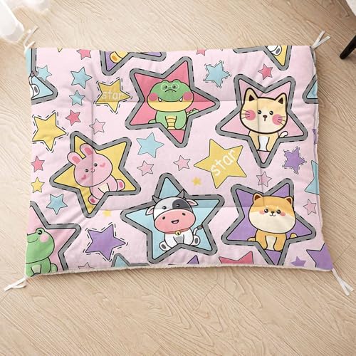 HOSIMA Hundebett, Haustiermatte Hundematte mit Cartoon-Aufdruck, Weiche Waschbare Katzenmatte, Unterseite aus Lammfell kann an Haustierbett Gebunden Werden (AF025 M) von HOSIMA