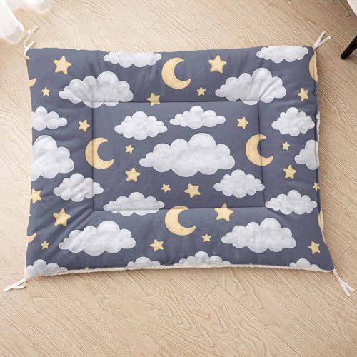 HOSIMA Hundebett, Haustiermatte Hundematte mit Cartoon-Aufdruck, Weiche Waschbare Katzenmatte, Unterseite aus Lammfell kann an Haustierbett Gebunden Werden (AG003 S) von HOSIMA