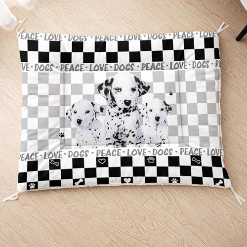 HOSIMA Hundebett, Haustiermatte Hundematte mit Cartoon-Hund-Aufdruck, Weiche Waschbare Katzenmatte, Unterseite aus Lammfell kann an Haustierbett Gebunden Werden (AF022 M) von HOSIMA